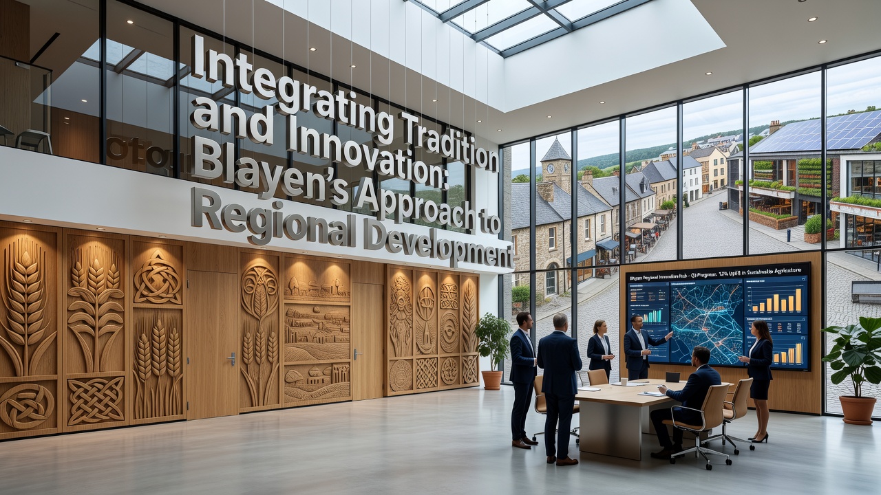 Blayen community workshop where traditional craftspeople collaborate with technology specialists on regional projects